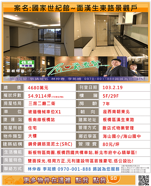國家世紀館~景觀四房專售新板特區.國家世紀館.畫世紀.權世界.國鼎~新板特區專案經理林仲春0970-001-888~
