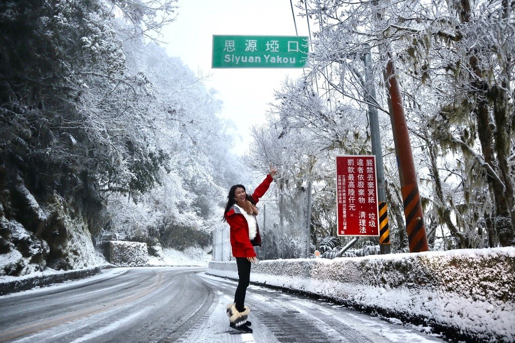 宜蘭大同鄉景點-來台7甲線思源埡口，欣賞被雪包覆的銀白森林