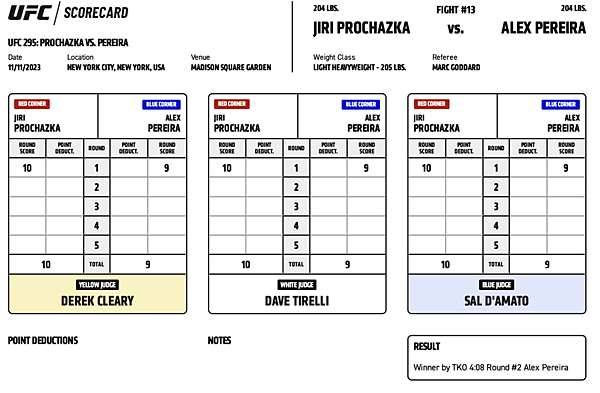 寫在 UFC 295 - Procházka vs. Per