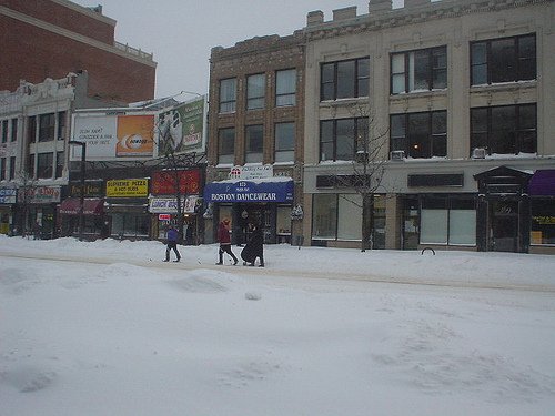 雪撬走路