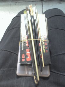 準備借給沛琦姐的水彩用具