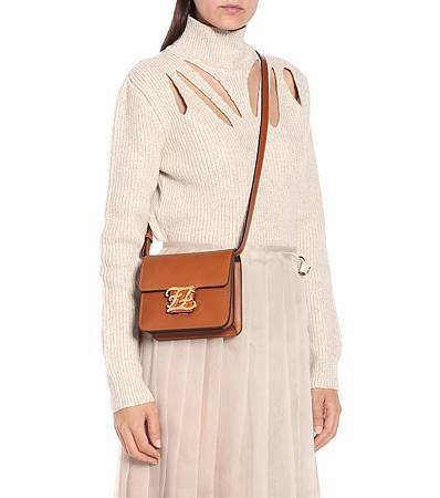 Fendi Karligraphy Small leather shoulder bag