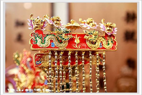 手工紙帽媽祖神木雕像03