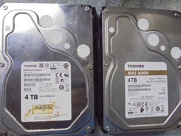 【逐一更換】TOSHIBA東芝4TB硬碟兩顆～3.5吋裸碟裝