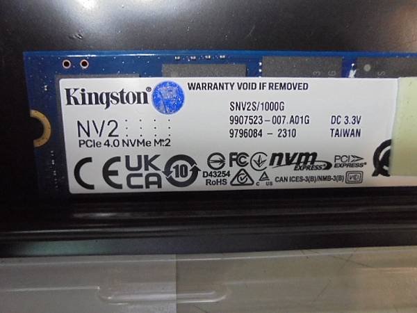 【送來檢測】Kingston金士頓NV2固態硬碟NVMe硬碟