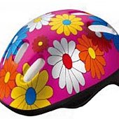 959104000 Child bike helmet girls pink with flowers