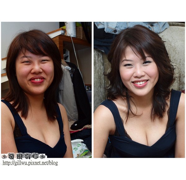 嘿嘿~ARIEL的素顏，也素粉可愛的吧~哦，這妹妹皮膚也是超級好~真的讓GG上起妝來輕鬆許多，上妝前的ARIEL很像個小妹妹，而完妝後
的ARIEL超有小女人味~美呆了!