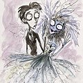 1444 Tim Burton original concept artwork of Victor and Emily from Corpse Bride 3,000.jpg