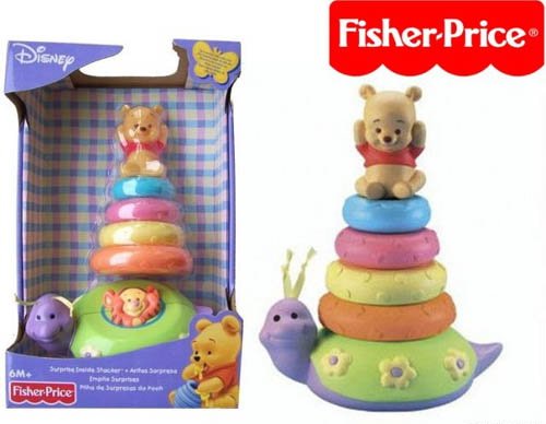 外贸Fisher Price 迪士尼维尼彩虹套圈圈趣味层层叠