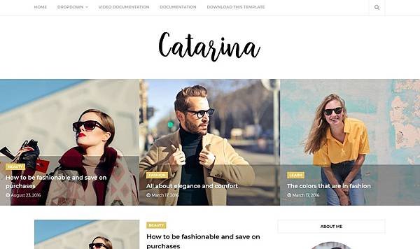 Catarina Minimal免費Blog模板是乾淨，明亮，優質的響應式Blog模板。它具有極簡設計，著重於易讀性。  功能豐富的Catarina Blogger主題是使用高級Blog儀表板面板構建的。內置Bootstrap框架，HTML5，CSS3和Beautiful Mind，SEO友好和自適應設計。