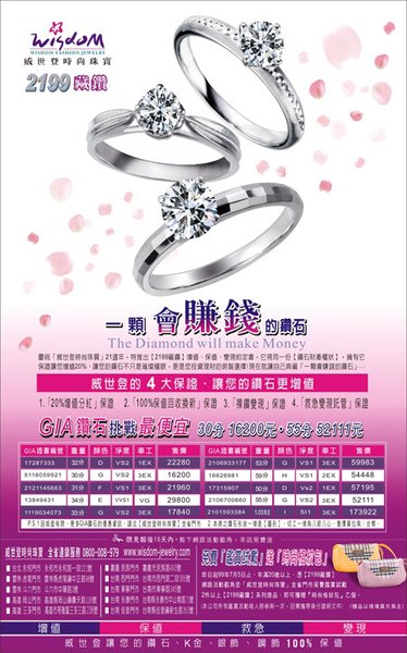 20100624★免費鑑賞試戴~送「時尚格紋包」★【一顆會賺錢的鑽石．GIA挑戰最便宜】婚戒,結婚金飾,鑽石價格,gia鑽石,結婚鑽戒,訂婚戒指,結婚對戒,金飾,鑽石對戒,情人對戒,鉑金鑽戒,鑽石項鍊,鑽石戒子.jpg