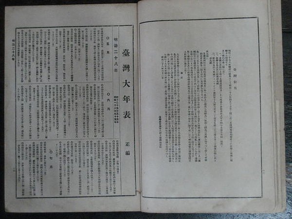 日本時代1925年出版的《臺灣大年表》