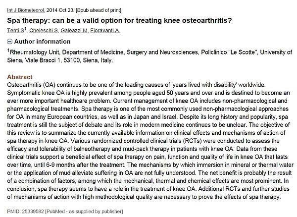 Spa therapy can be a valid option for treating knee osteoarthritis