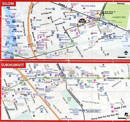 Bangkok Silom and Sukhumvit map