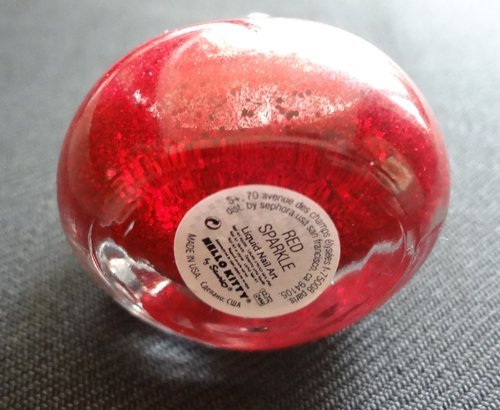 Hello Kitty Liquid Nail Art (Red Sparkle) 7.jpg