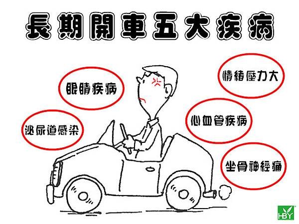 長期開車五大疾病風險