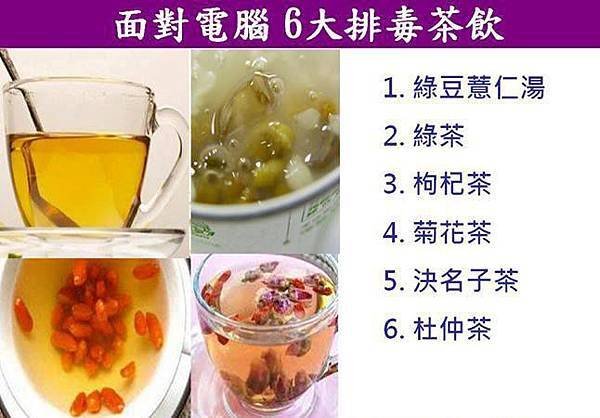 健康養生：6大排毒茶飲