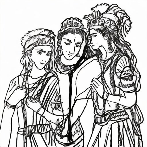Dionysius_Greece_line_drawing_Two_teenage_girls_protect_a_sis_2.jpg