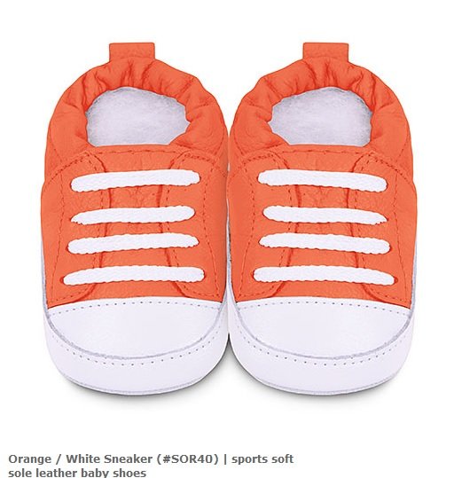 Orange  White Sneaker  橘色白鞋帶運動型學步鞋(#SOR40)