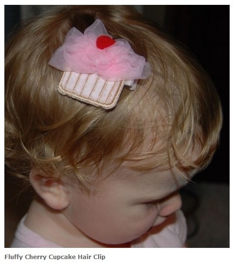 Fluffy Cherry Cupcake Hair Clip 2