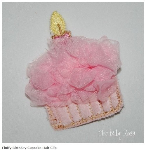 Fluffy Birthday Cupcake Hair Clip