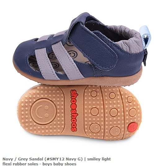 Navy Grey Sandal (#SMY12 Navy G)灰線條海軍藍微笑涼鞋