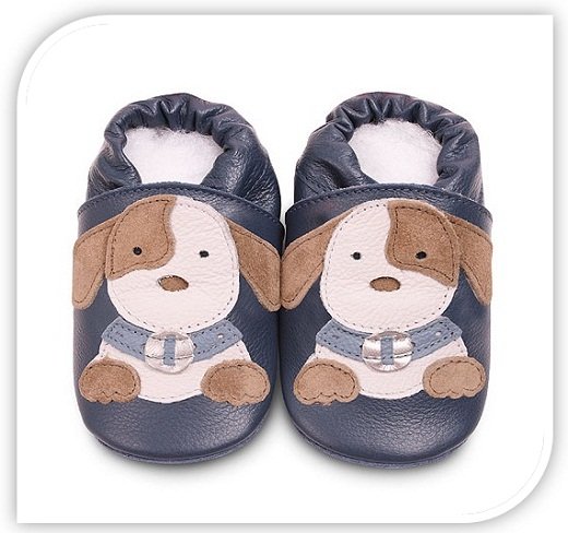 16.95 Navy _ Puppy (#BNV12) _classic boys soft sole leather baby shoes-all