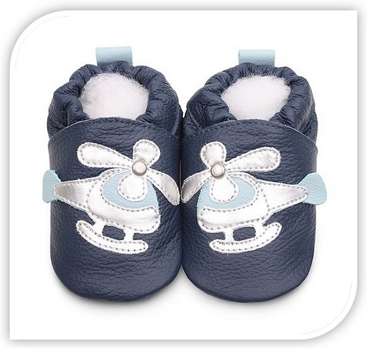 16.95 Navy _Silver Helicopter (#BNV45) _ classic boys soft sole leather baby shoes-all