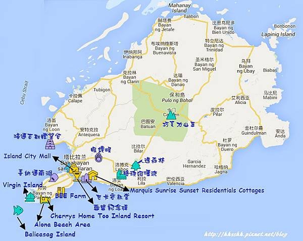 bohol trip map