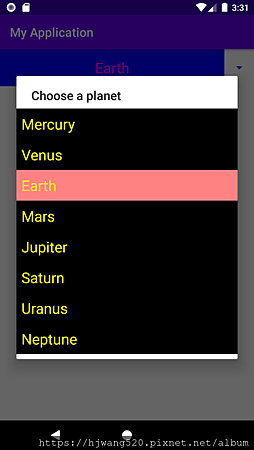 [Android Studio]下拉式選單(Spinner)