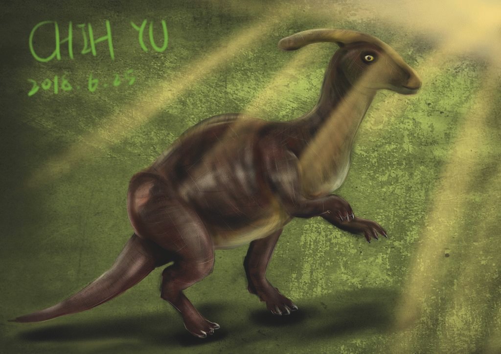 侏儸紀世界Jurassic Park-副櫛龍parasaurolophus-芷羽.jpg