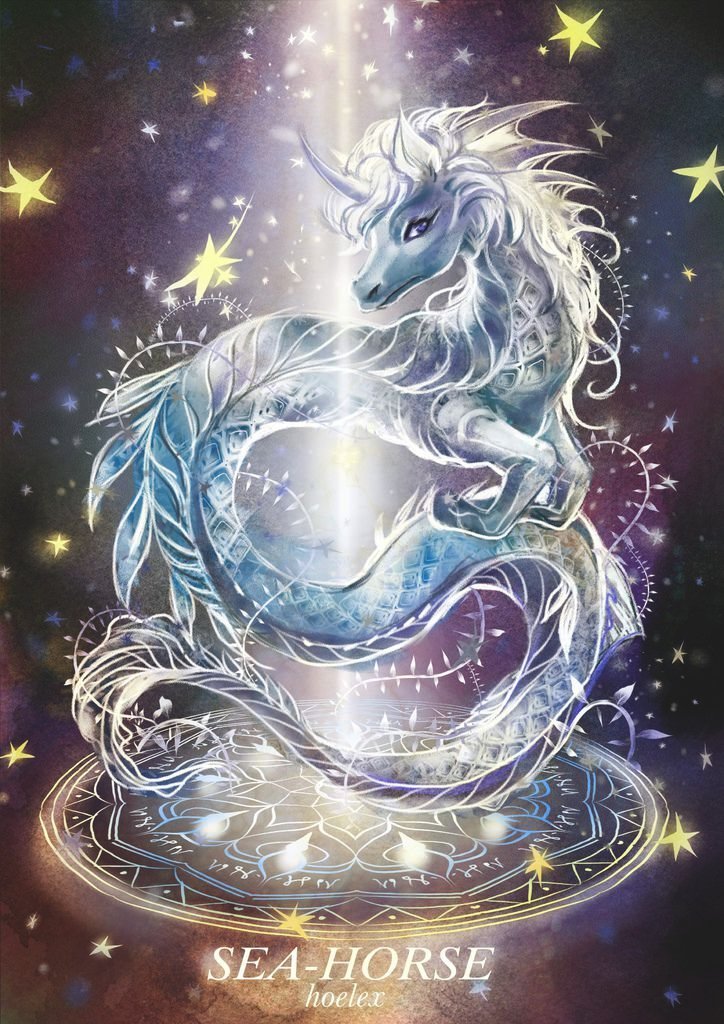 插畫繪本風-召喚魔法生物-海馬（sea-horse）-hoelex07.jpg