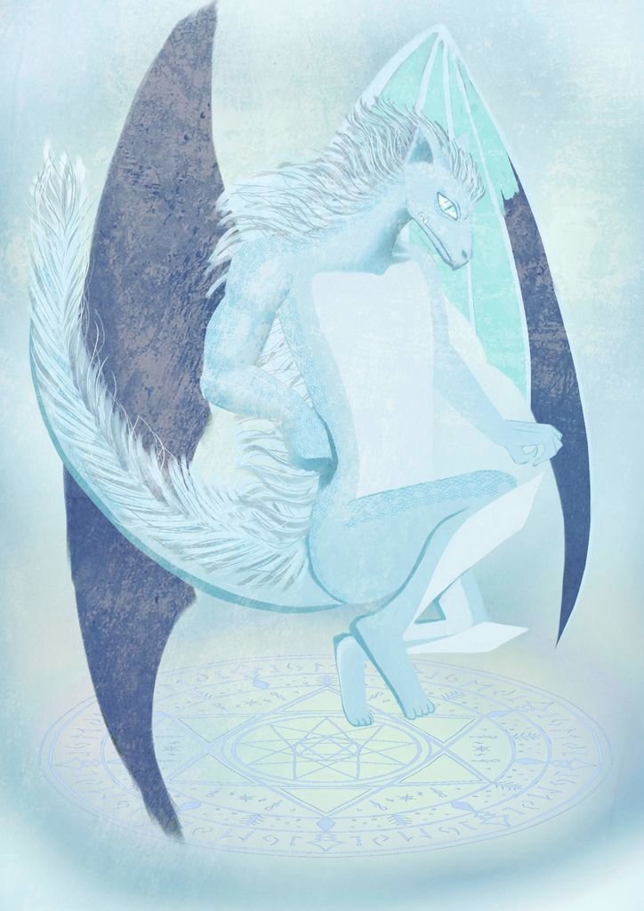 神奇守護幻獸-召喚魔法生物-冰霜狐龍Icefox Dragon-塗桂秀Zukine.jpg