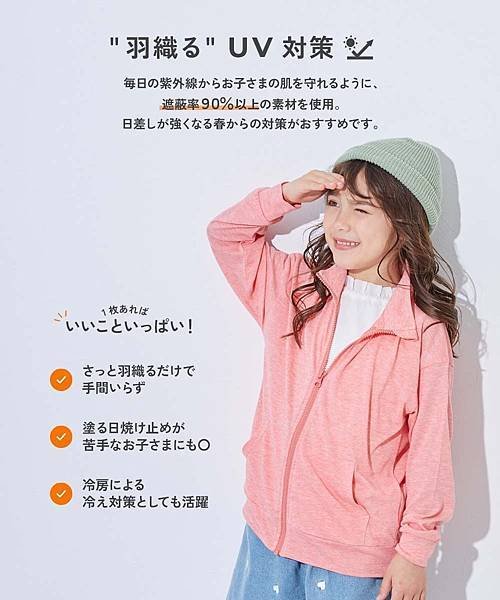 日本童裝超薄  抗UV連帽外套