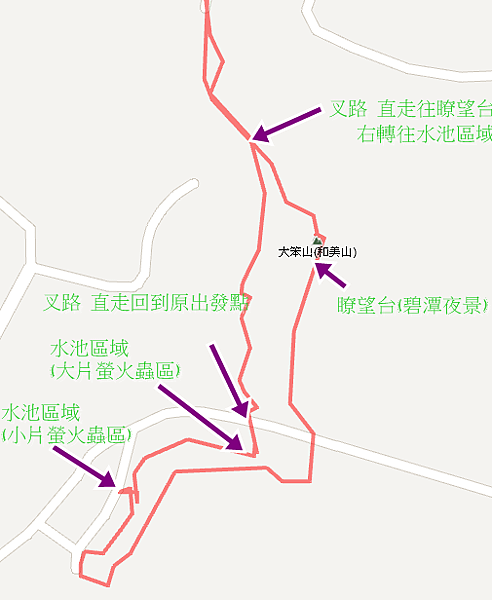 新店碧潭和美山螢火蟲路線圖02