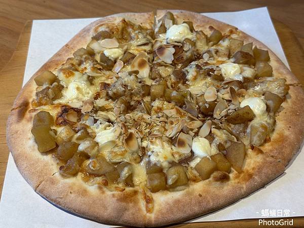 竹北高鐵 美食推薦 Family Pizza 窯烤披薩親子聚餐餐廳 焦糖杏仁蘋果.JPG