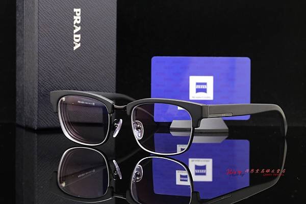 PRADA 12RV 1BO1O1 復古時尚款精品眼鏡 &amp; ZEISS蔡司 煥視變色鑽立方鉑金鍍膜鏡片