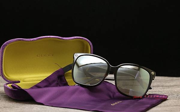 GUCCI Sunglass GG0022SA 003 &amp; 偏光白水銀Revo近視太陽鏡片 高雄得恩堂左營店