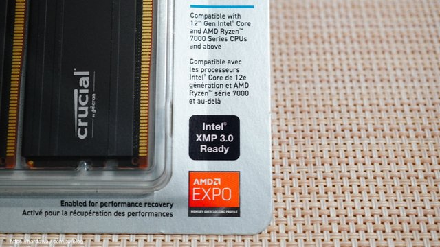 支援Intel XMP3.0跟AMD EXPO超頻設定檔DDR5記憶體