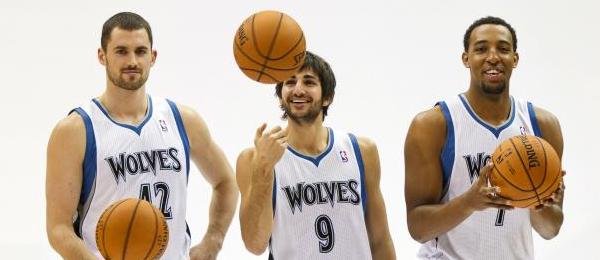 Kevin Love, Ricky Rubio &amp; Derrick Williams