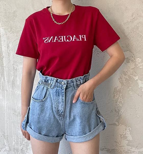 💙牛仔花苞腰短褲