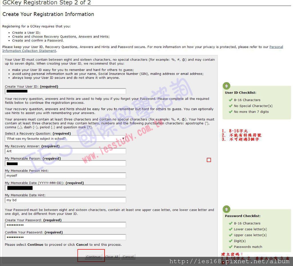 GCKey - Registration Step 2 of 2