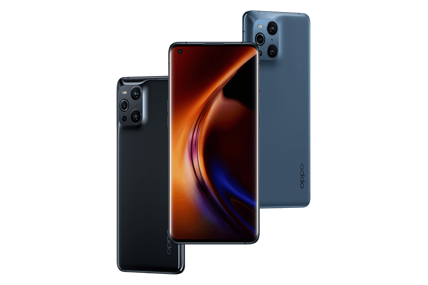 (圖片三) OPPO Find X3 Pro 以航太靈感首創曲面流線設計，推出鏡黑(圖左)與霧藍(圖右)兩色.png