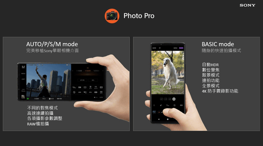 Xperia 1 III整合Photo Pro專業拍照模式與Basic一般模式的相機拍攝介面，滿足不同創作需求.png