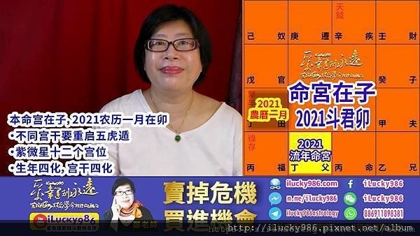 子2021辛丑牛運勢命宮十二宮流年斗君2021農曆一月 ilucky986愛幸運紫微斗數 微博 weibo wechat pixnet.jpg