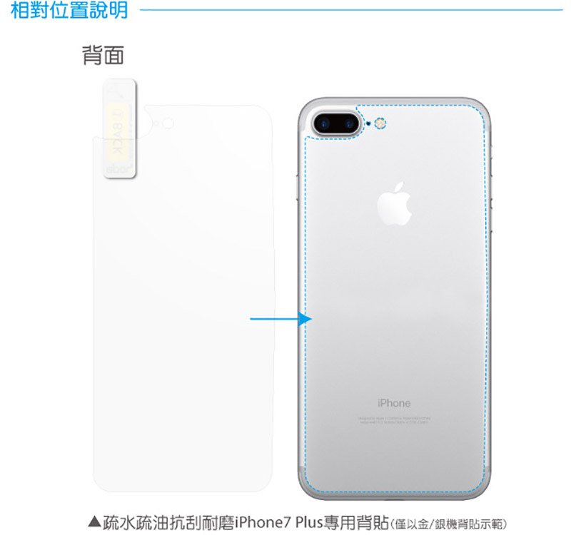 蘋果瘋 hoda iPhone 7/7 Plus 「背面」疏油疏水霧面保護貼 (2片/組)