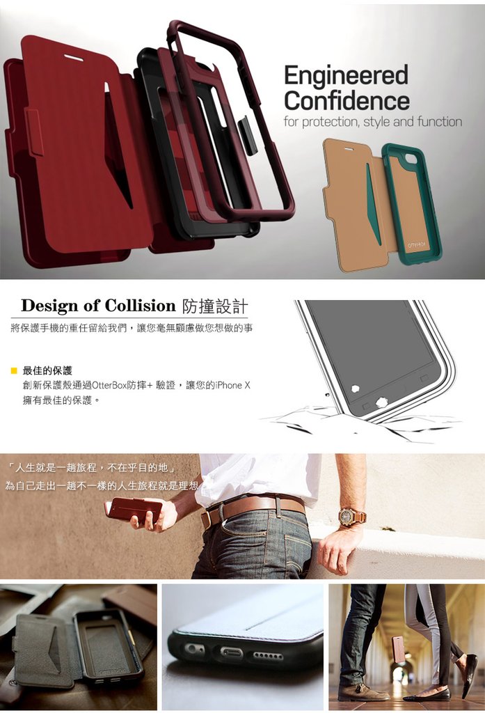 [開箱實測] OtterBox Strada Series 步道系列真皮防摔側掀皮套 for iPhone X/8/7 Plus