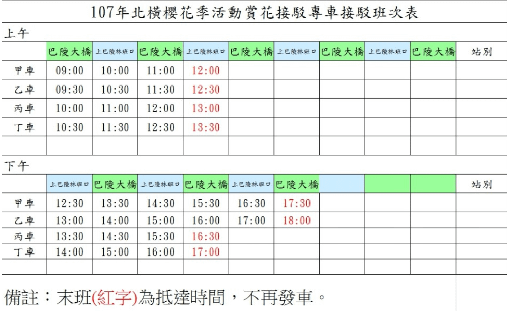 北橫 拉拉山 賞櫻 恩愛農場 櫻花 櫻木花道 二馬山莊 谷點咖啡民宿 光明農場 拉拉山接駁車.PNG