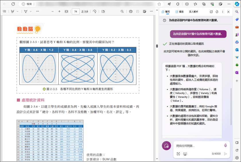 利用Edge瀏覽器可以直接摘要PDF檔，也能變成詢問PDF檔