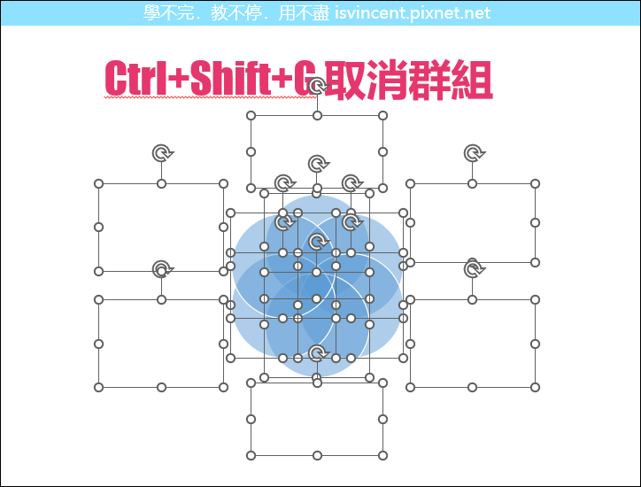 PowerPoint-製作多個圖案分合的視覺化動畫效果